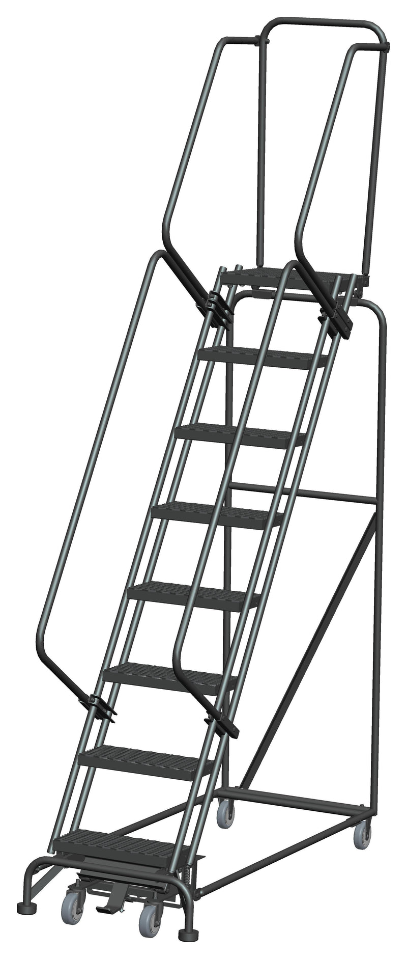 Rolling Ladder - Weight-Actuated - 8 Step, Handrails - Ballymore