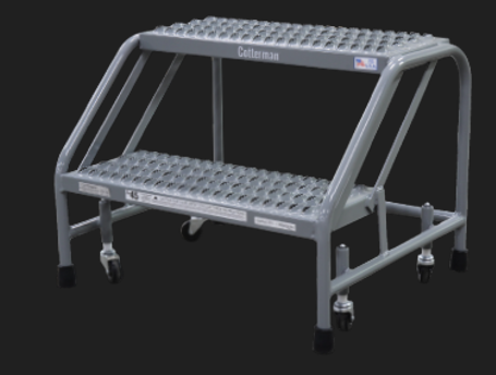 Step Stand - Steel, 2 Step w/ Spring-Loaded Casters - 24
