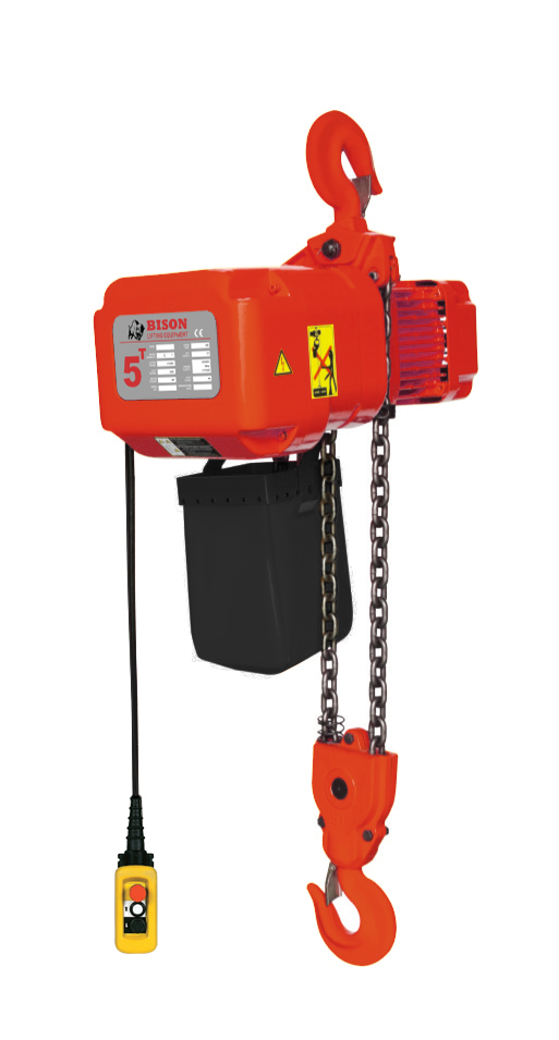 5 ton Electric Chain Hoist - Bison Lifting - Dual Speed, Three Phase, 20' Lift