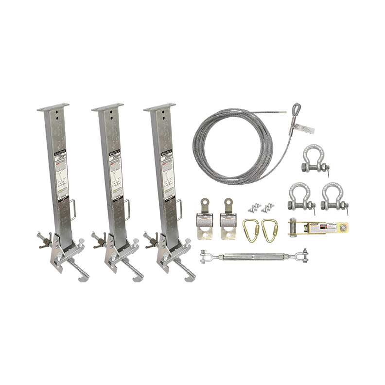 Beam Stanchion Temporary HLL System - 100ft - 4" to 18" Beam Clamps