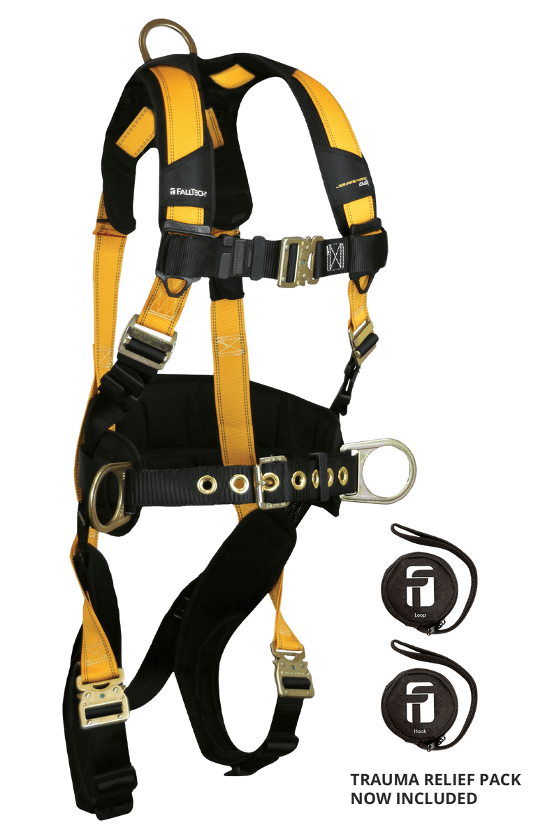 Journeyman Flex Aluminum, 3D Construction Belted Full Body Harness, Tongue Buckle Leg Adjustment
