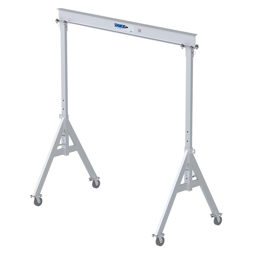 2 ton Aluminum Gantry Crane, 8'-0" Span,8-4" Height Under Beam, Adjustable Height