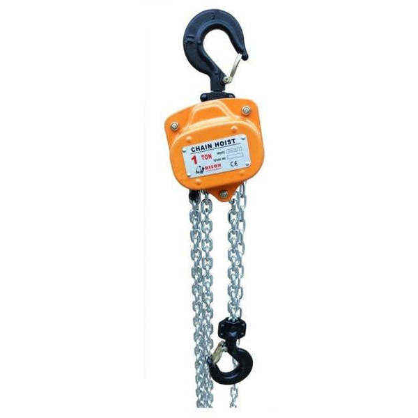 1 ton Capacity - Manual Chain Hoist - Galvanized Chain - Bison Lifting