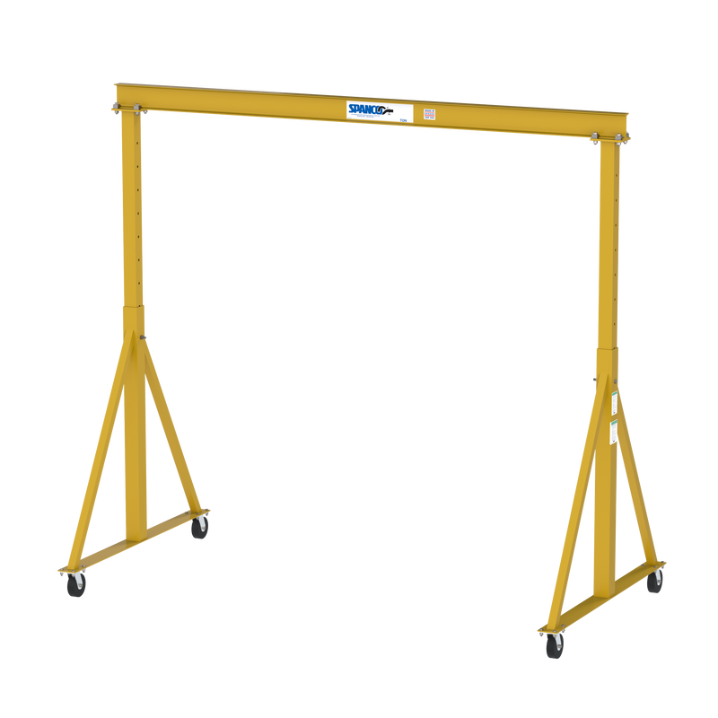 1 Ton Gantry Crane, 11'-6" Span, 9'-0" Height Under Beam, Adjustable Height