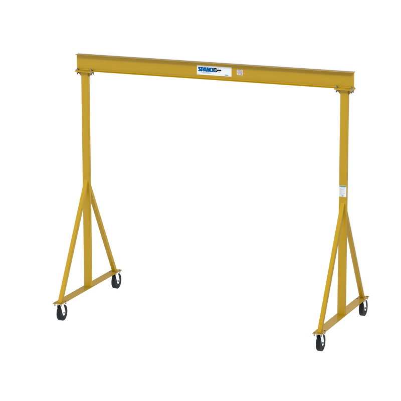 2 ton Steel Gantry Crane, 12'-0" Span, 10'-0" Height Under Beam, Fixed Height