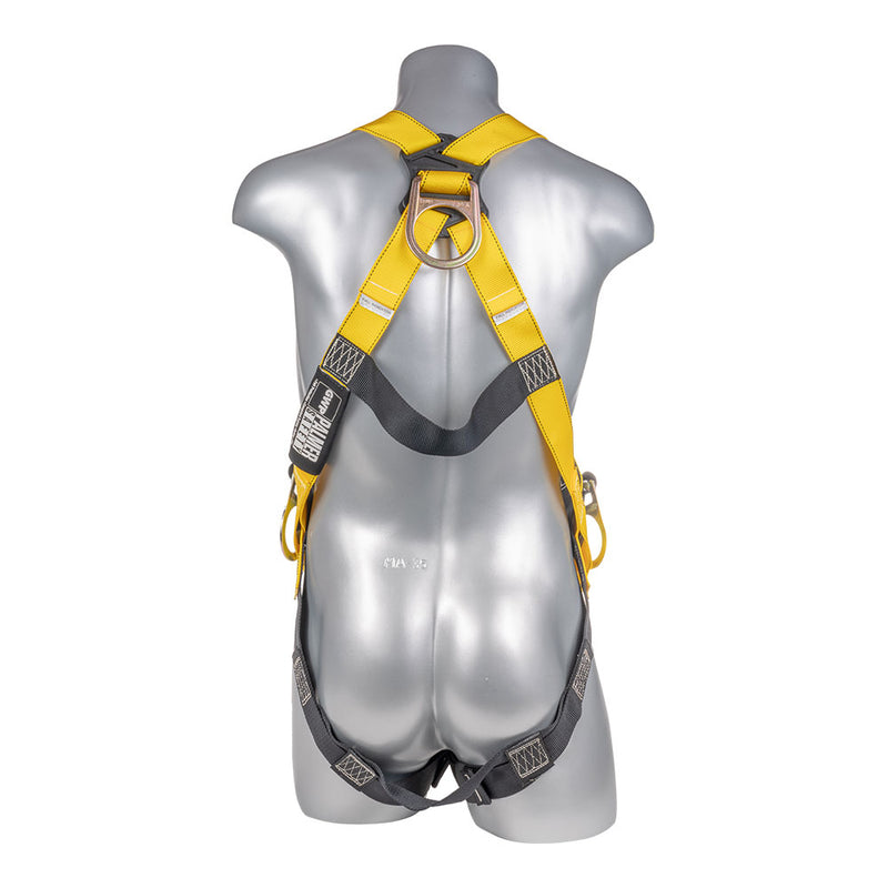 Safety Harness, 3pt., Pass-Through Legs, Back/Side D-Rings