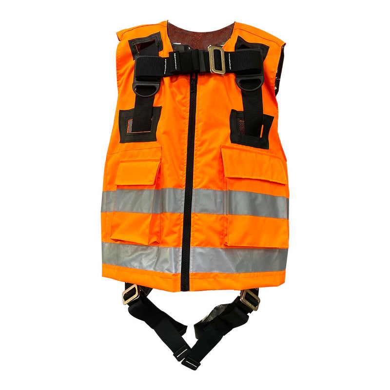 Safety Vest/Harness, 3pt, Grommet Leg Strap, Back D-Ring