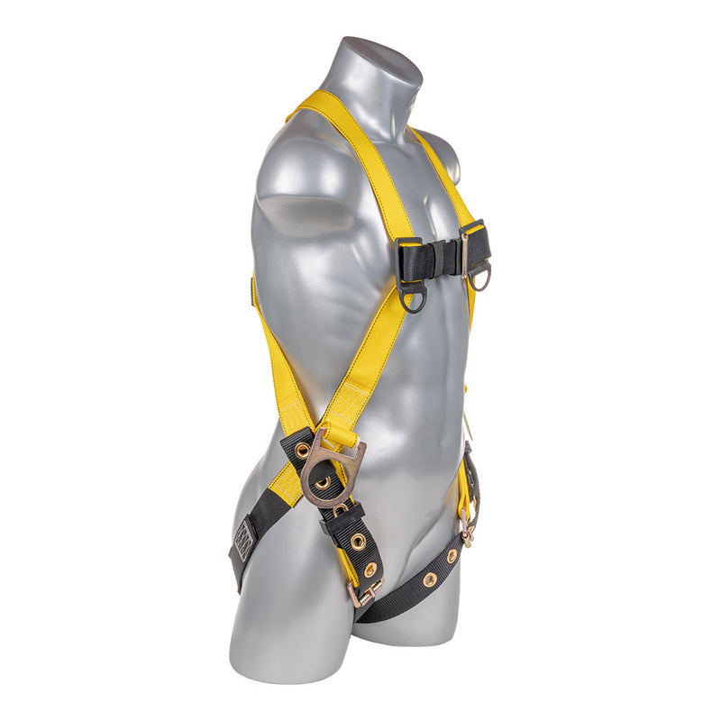 Safety Harness, 3pt., Grommet Legs, Back/Side D-Rings