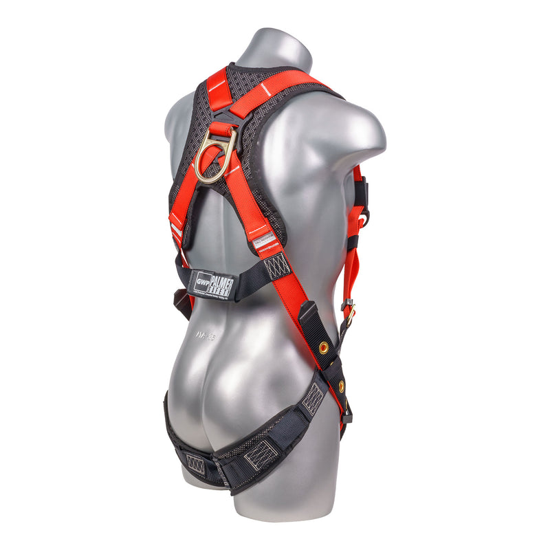 Safety Harness, 5pt, 2 Layer Grommet Legs, Single Dorsal D-Ring