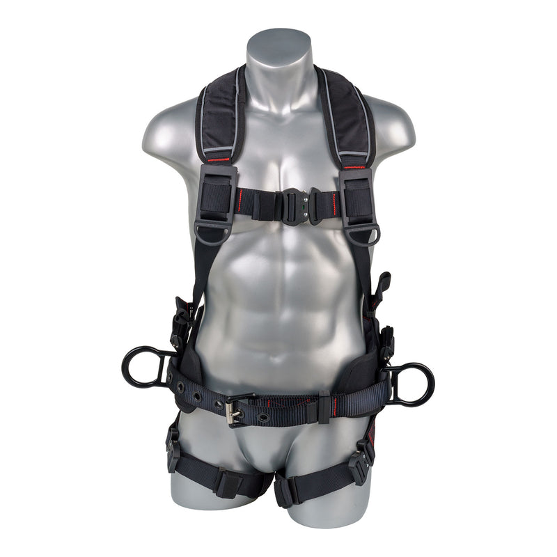 Safety Harness, 5pt, QCB Padded Legs, 3 D-Rings