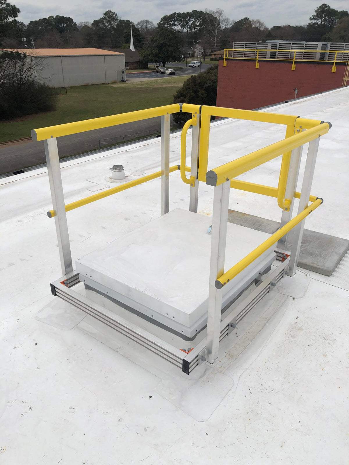 Roof Hatch Guardrail w/ Swing Gate, Aluminum – Industrial ProShop
