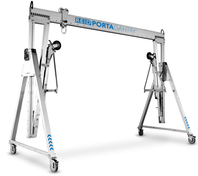 Reid Collapsible & Portable Aluminum Gantry, 4400 lbs, 18'-0" Span, 10'-5" Clear Height
