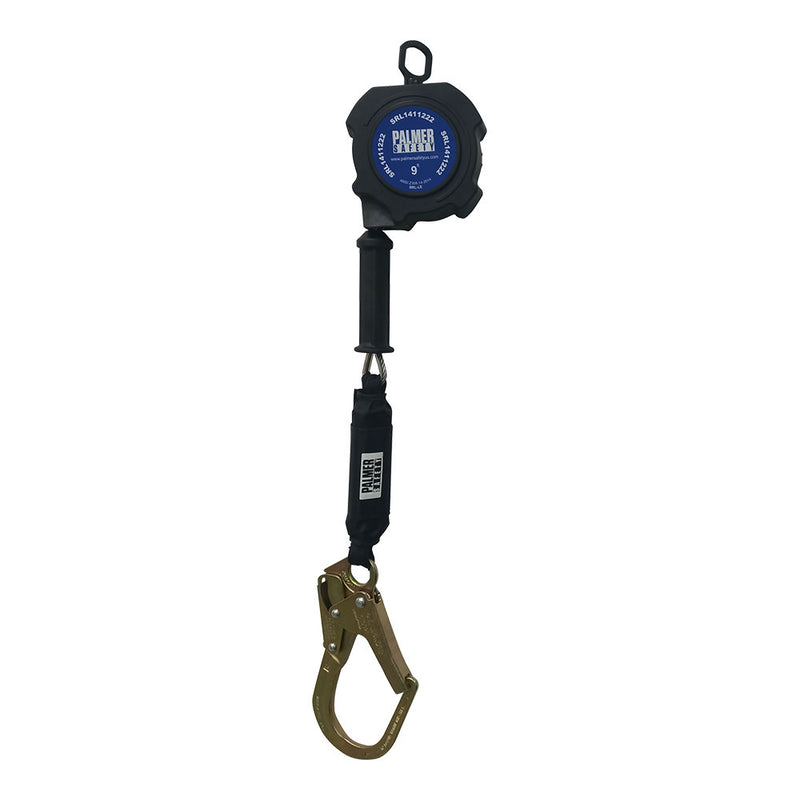 9 ft LE Self-Retracting Lifeline, Galvanized Cable w/ Rebar Hook - Palmer Safety