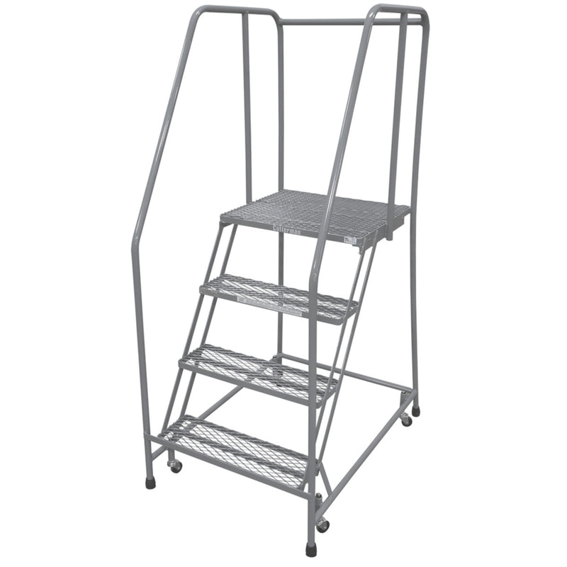 Rolling Ladder - Series 1000 - 4 Step, Handrails - Cotterman