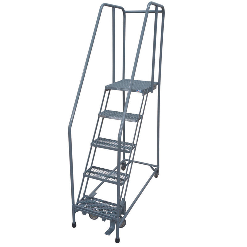 Rolling Ladder - Series 1000 - 5 Step, Handrails - Cotterman