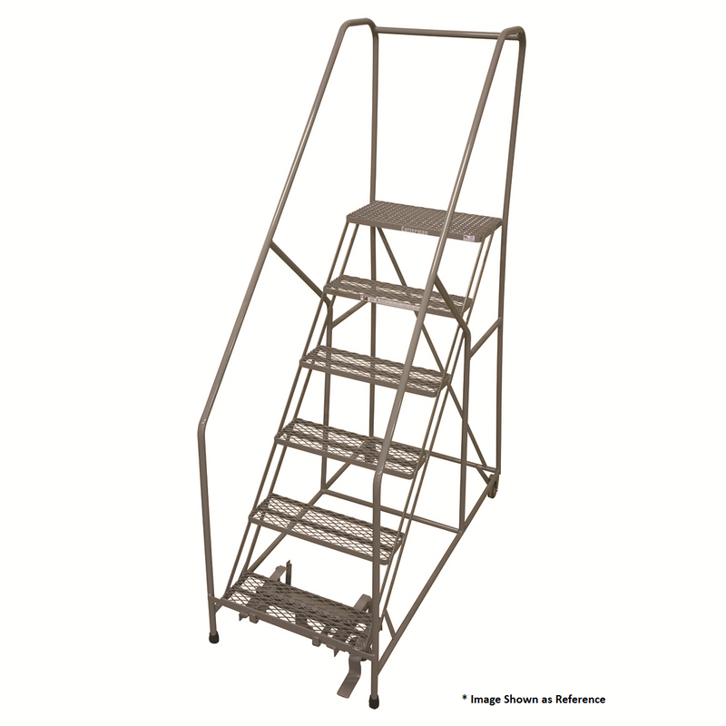 Rolling Ladder - Series 1200 - 7 Step, Handrails - Cotterman