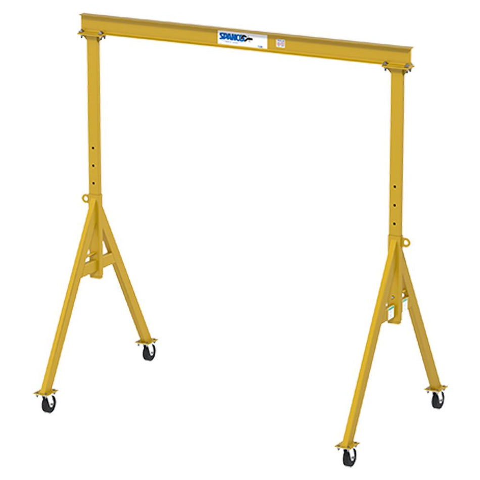 1 ton Steel Gantry Crane, 12'-0" Span, 10-2" Height Under Beam, Adjustable Height