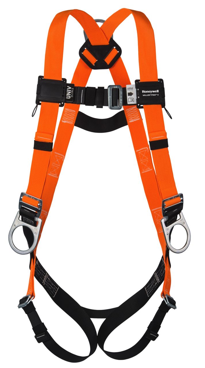 Titan II Non-Stretch Harness - Mating Buckle Legs, Chest - Back & Side D-Rings - Miller